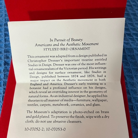 Collectable Metropolitan Museum of Art Bird Ornaments (2 in set) - Picture 5 of 5